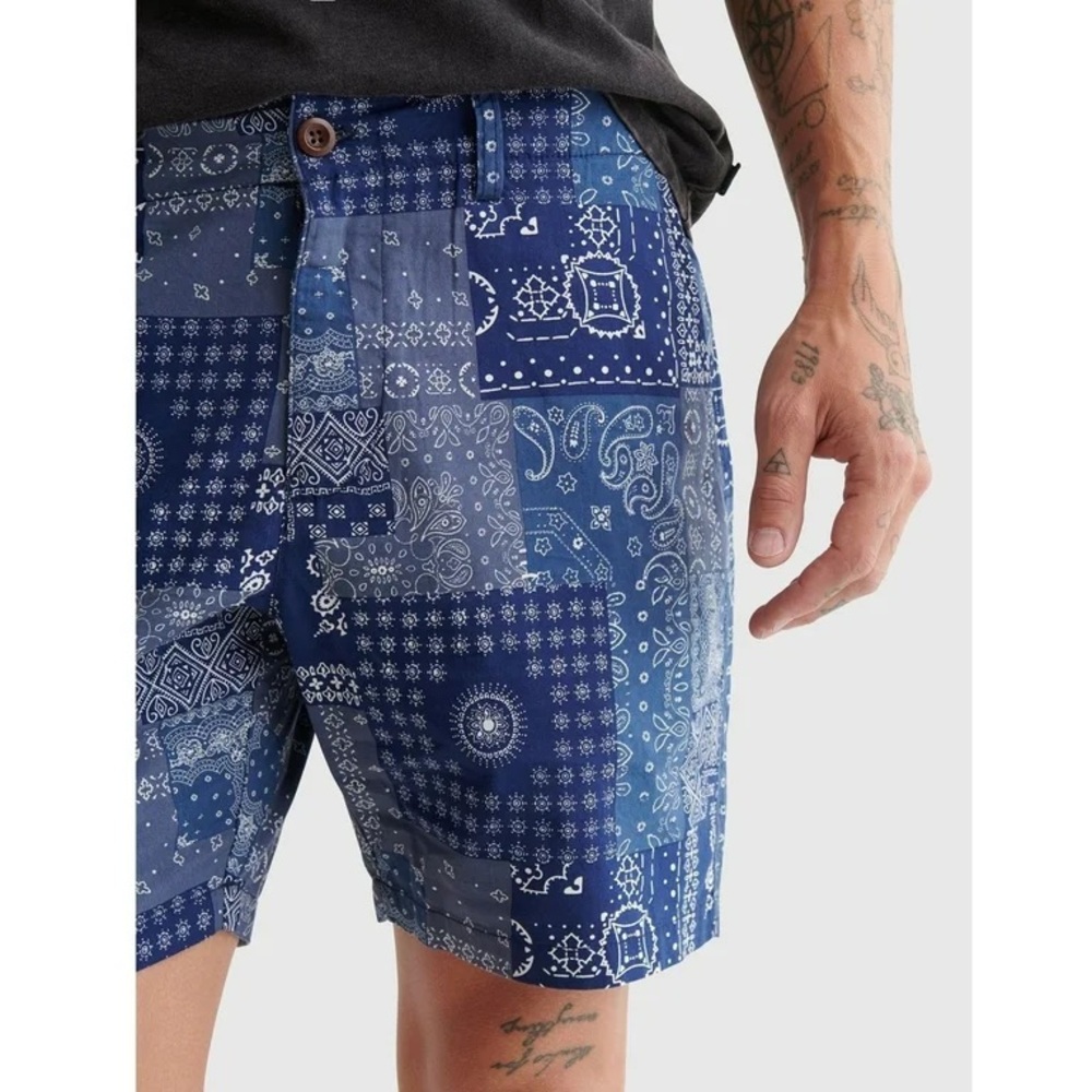LUCKY BRAND blue bandana print shorts